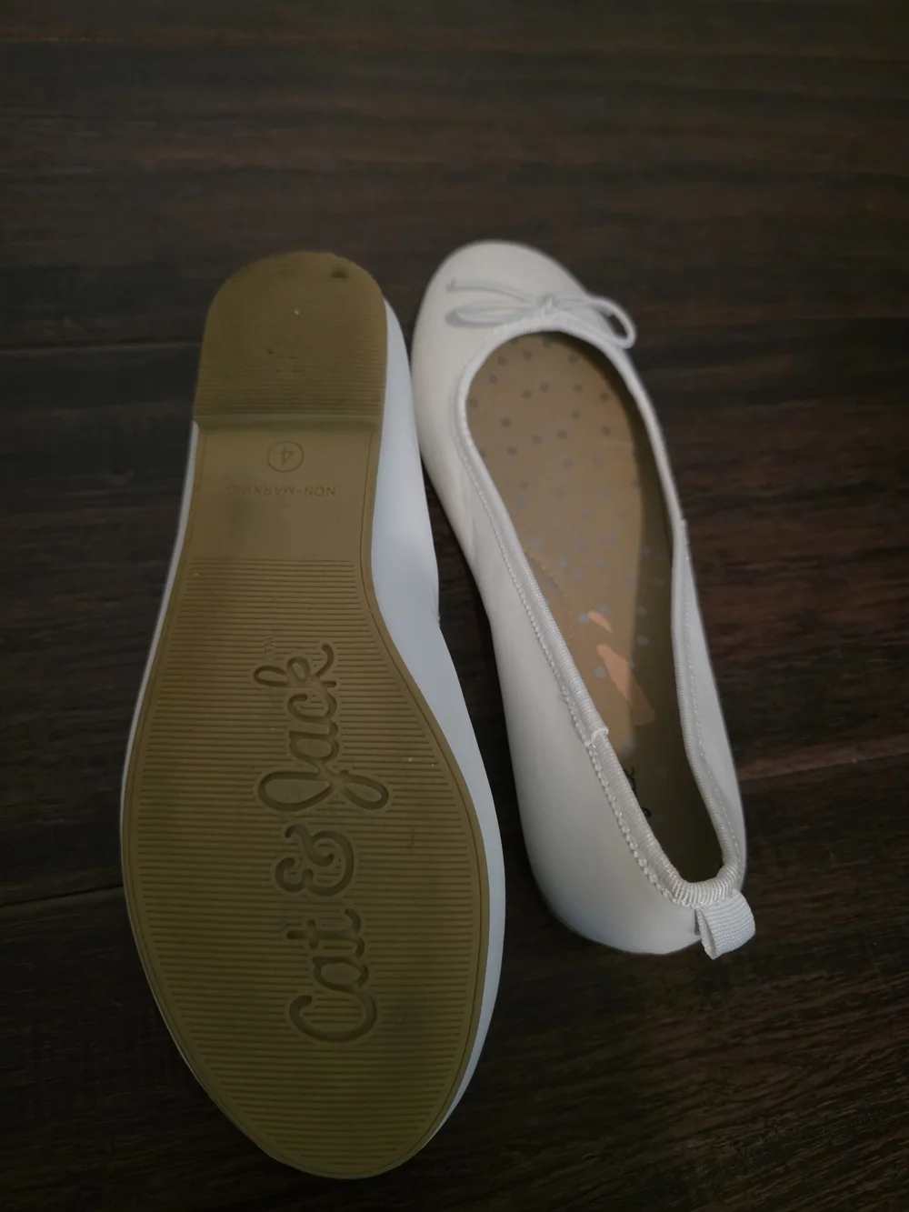 Cat & Jack White Ballet Flats with Bow - Girl's Comfort Flats
